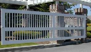 White Powder Coated Gate For A Private Community
