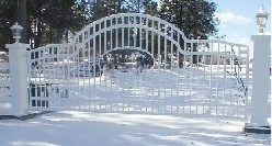 White Powder Coated Ornamental Single Drive Gate
