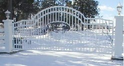 White Powder Coated Ornamental Single Drive Gate