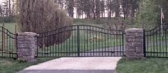 Powder Coated Gates with matching fence on each side of the gate
