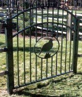 Powder Coated Walk Gate In Dark Green With A Quail