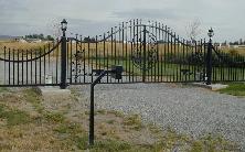 Double Drive Gate With Fence Sections On Each Side